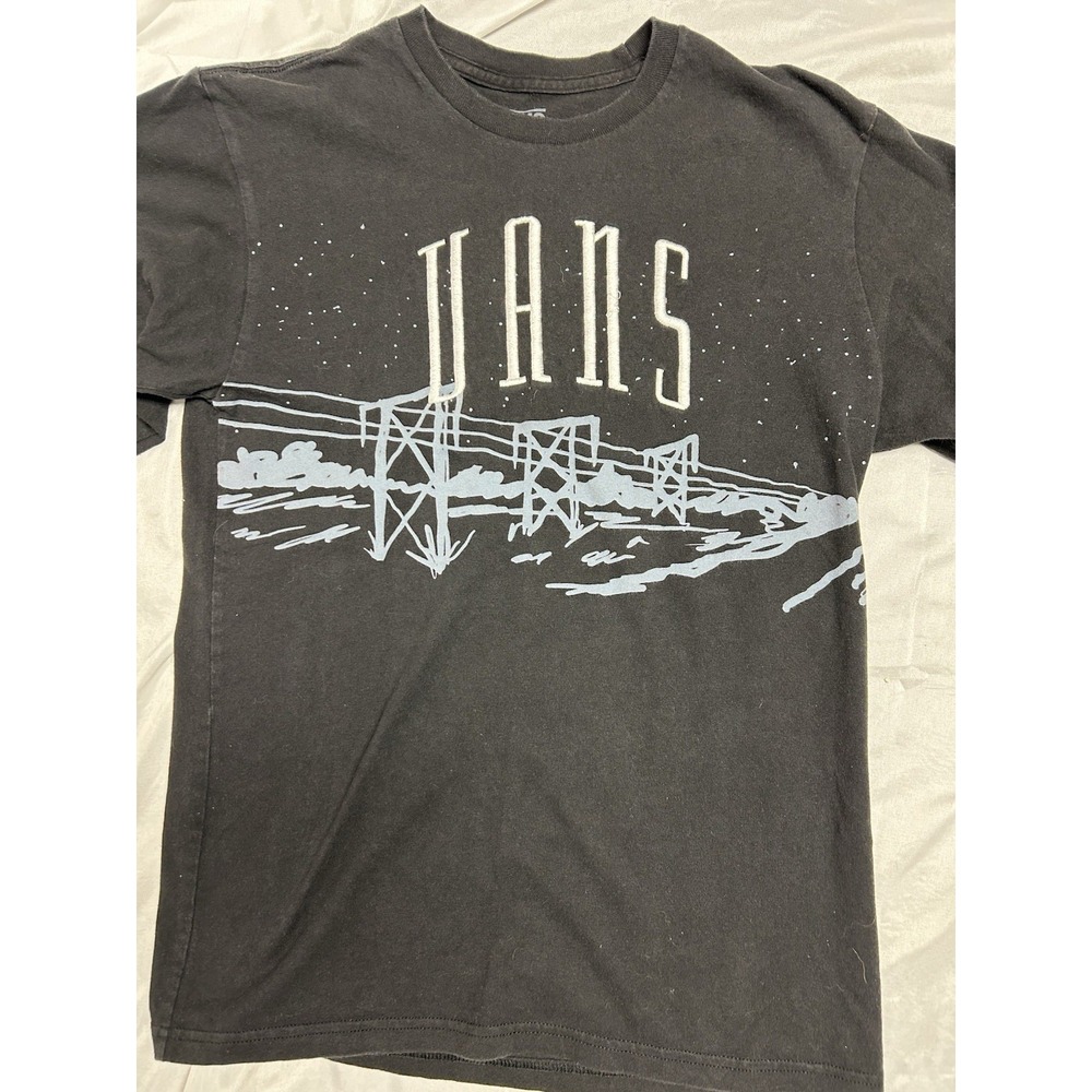 Vans Off The Wall Graphic Long Sleeve Skate Shirt Punk Black Embroidered Logo S - Picture 7 of 13